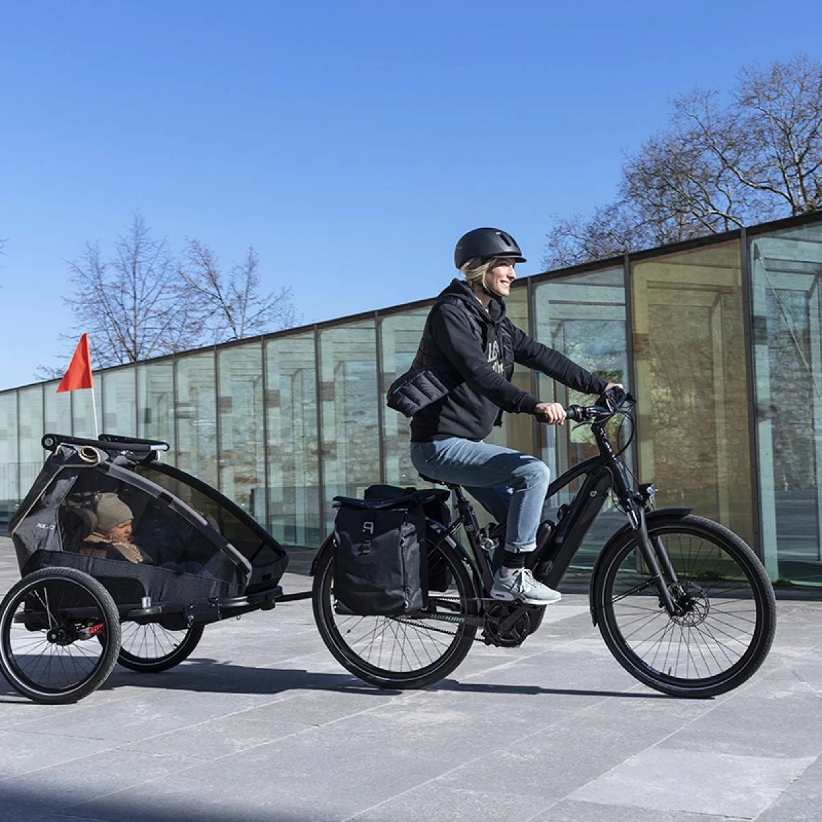 XLC Remorque Enfant Duo S 20" Anthracite Beige 2 XLC Remorque Enfant Duo S 20" Anthracite Beige – Image 2