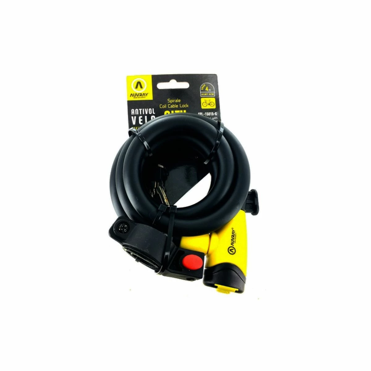 Auvray Antivol Spiral City 15 150cm à Clé 1 Auvray Antivol Spiral City 15 150cm à Clé