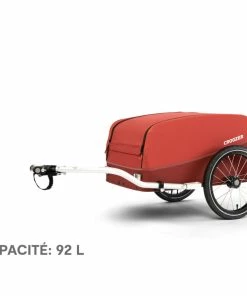 Remorque Vélo Utilitaire Cargo Kalle Croozer 92 Litres -VTT Boutique Remorque velo cargo Croozer kalle rouge