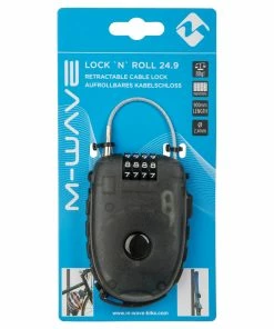 Antivol Câble Rétractable 90 Cm Lock 'N' Roll M-Wave -VTT Boutique antivol cable retractable m wave emballage