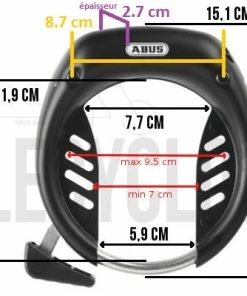 Antivol De Cadre à Clés Tectic 496 De Vélo ABUS -VTT Boutique antivol de cadre a cles tectic 496 de velo abus full 5