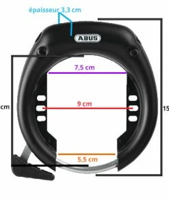 Antivol De Cadre Vélo Abus Fermeture à Clé Shield Plus 5750NR L -VTT Boutique antivol de cadre velo abus fermeture a cle shield plus 5750nr l full 3