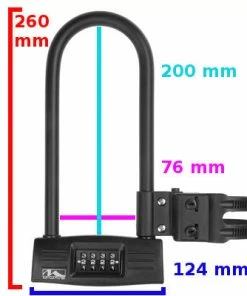 Antivol U à Code Avec Support Vélo M-Wave -VTT Boutique antivol u a code avec support velo m wave full 3