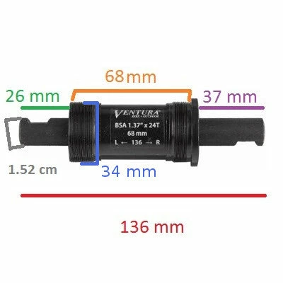 VENTURA Boitier De Pédalier 68 Mm Avec Filetage Pour Pédalier à Clavette 2 VENTURA Boitier De Pédalier 68 Mm Avec Filetage Pour Pédalier à Clavette – Image 2