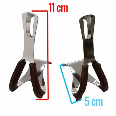 Point Cale-pieds Chromé Pour Pédale De Vélo Avec Renfort Cuir Marron 3 Point Cale-pieds Chromé Pour Pédale De Vélo Avec Renfort Cuir Marron – Image 3