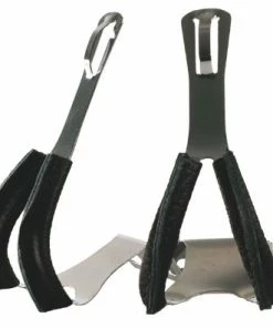 Point Cale-pieds Chromé Pour Pédale De Vélo Avec Renfort Cuir Noir