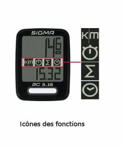 Compteur Vélo Filaire Sigma Sport BC 5.16 8 Compteur Vélo Filaire Sigma Sport BC 5.16 -VTT Boutique compteur velo filaire sigma sport bc 5 16 full 4
