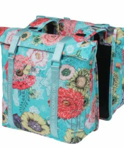 Double Sacoche Vélo Porte-bagage Arrière Bleue Bloom Field Basil