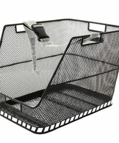 Grand Panier De Vélo Noir Sur Porte Bagage Arrière Class Basil