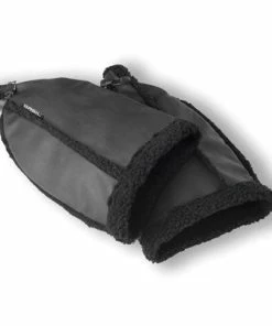 Manchons Basil Noirs En Cuir Végétal Sur Guidon Vélo