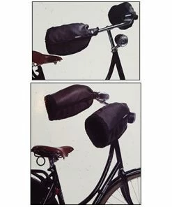 Manchons Basil Noirs En Cuir Végétal Sur Guidon Vélo -VTT Boutique manchons basil noirs en cuir vegetal sur guidon velo full 6