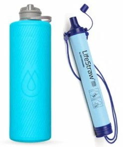Pack Gourde Flux Hydrapak + Paille Filtrante Lifestraw