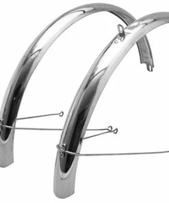 P2R Paire De Garde Boue Vélo Vintage 26 Pouces Et 650 Argent