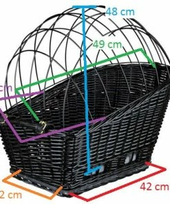 Panier Arrière En Osier Pour Chien Sur Porte Bagage Vélo -Trixie -VTT Boutique panier arriere en osier pour chien sur porte bagage velo trixie full 4