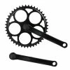 Messingschlager Pédalier Vélo Vintage Noir Singlespeed 44 Dents Pour Axe Carré