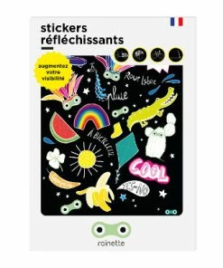 Planche De Stickers Réfléchissants Grand Format Rainette -VTT Boutique planche de stickers reflechissants grand format rainette peps full