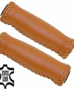 VELO Poignées De Guidon Vélo En Cuir Véritable Marron