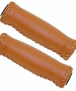 VELO Poignées De Guidon Vélo En Cuir Véritable Marron -VTT Boutique poignees de guidon velo en cuir veritable marron full 3