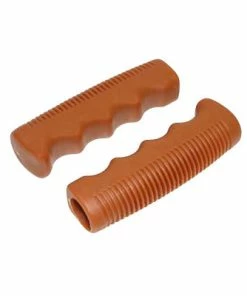 Brandless Poignées De Vélo Vintage Caramel Avec Creux 110 Mm