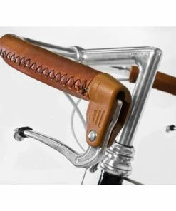 Poignées Vélo En Cuir Marron à Coudre VeloOrange