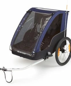 Remorque Vélo Enfant 2 Places Pliable Avec Suspension Polisport
