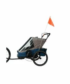 Remorque Vélo Enfant Poussette 2 Places 3-In-1 Ax.Bike