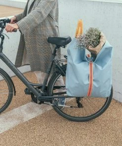 Sac De Courses Avec Son Sac Isotherme Sur Porte-bagages Houston Go Fluo