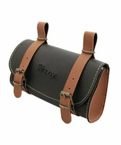 Sacoche De Selle Vélo Vintage Noire Et Caramel Velox