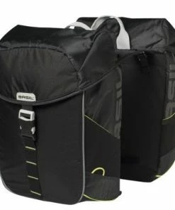 Sacoche Double Imperméable Vélo Miles Basil Noir/lime