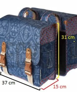 Sacoche Vélo Double Bleue 35L Boheme Basil -VTT Boutique sacoche velo double bleue 35l boheme basil full 5