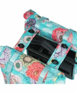 Sacoche Vélo Double Porte-bagage Amovible MIK Bleu Bloom Basil -VTT Boutique sacoche velo double porte bagage amovible mik bleu bloom basil full 3
