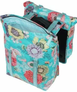 Sacoche Vélo Double Porte-bagage Amovible MIK Bleu Bloom Basil -VTT Boutique sacoche velo double porte bagage amovible mik bleu bloom basil full 4