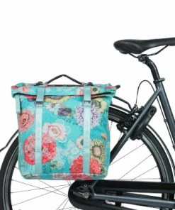 Sacoche Vélo Double Porte-bagage Amovible MIK Bleu Bloom Basil -VTT Boutique sacoche velo double porte bagage amovible mik bleu bloom basil full 5