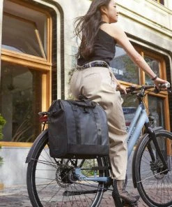 Sacoche Vélo Simple Noire 13 L Grand Shopper Tarpaulin Basil -VTT Boutique sacoche velo simple noire 13 l grand shopper tarpaulin basil full 6