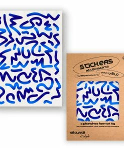 Stickers Réfléchissants Pour Cadre De Vélo Motif Louvre Will B -VTT Boutique stickers velo will b motif louvre bleu