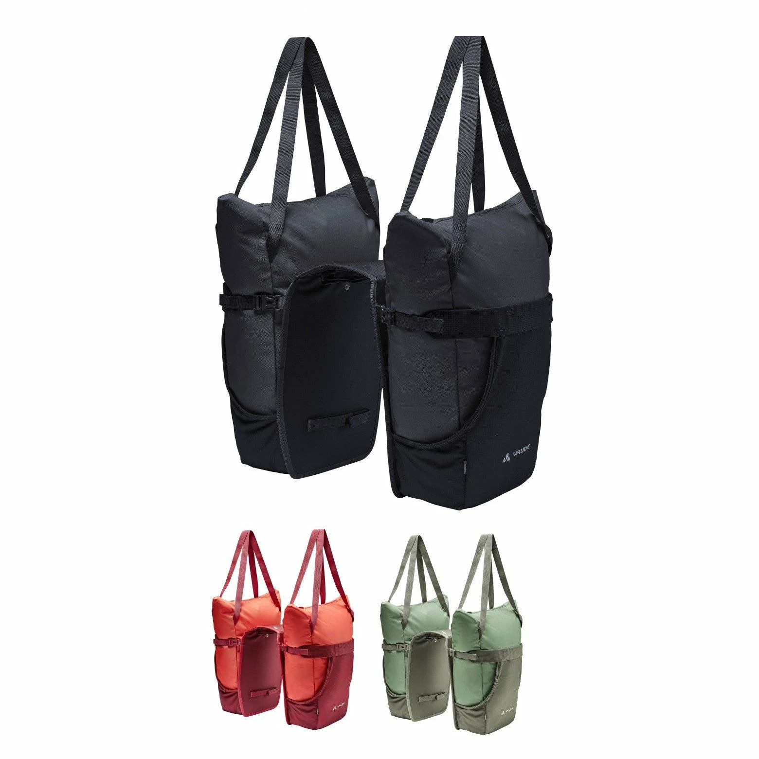 Double Sacoche De Vélo Avec Sacs Cabas TwinShopper Vaude 1 Double Sacoche De Vélo Avec Sacs Cabas TwinShopper Vaude